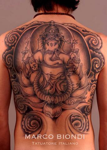 Ganesh Back piece Tattoo Design Thumbnail