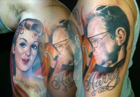 Hal Sawyer - here is the full half sleeve,with pinup view inset