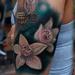 Tattoos - flowers and bee - 73704