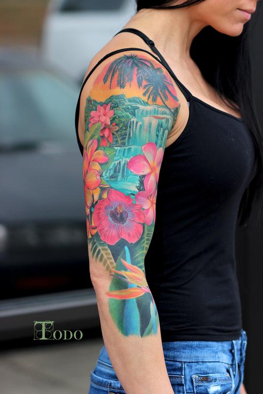 hawaiian scene by todo tattoonow hawaiian scene by todo tattoonow