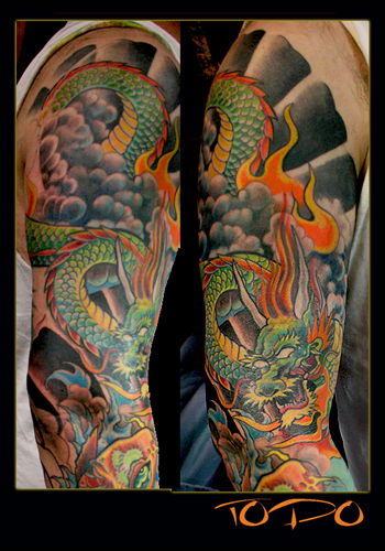 koi dragon tattoos. Dragon- Koi sleeve