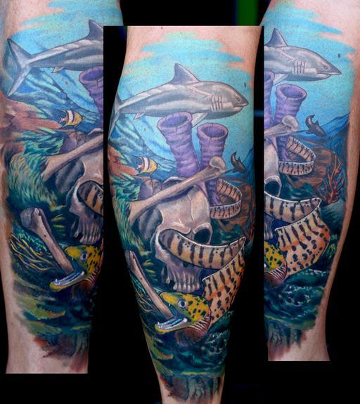 Tattoos - Eel and skull - 53663