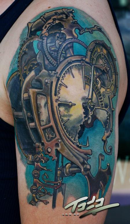 Steampunk Clock Tattoo Design Thumbnail