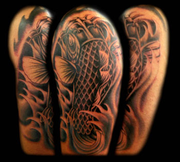 Koi Tattoo Black And Grey