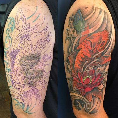 Tattoos - Koi Coverup Tattoo - 129051