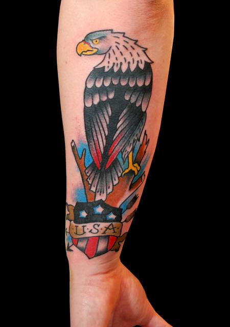 Tattoos - Traditional Eagle and USA Shield - 89917