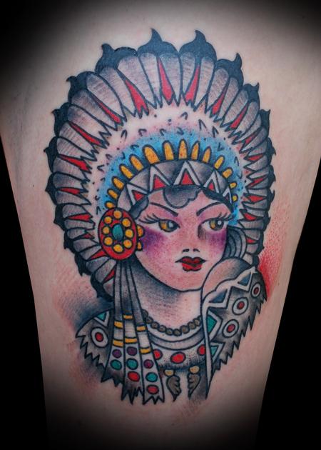 Tattoos - Sailor Jerry Indian Princess Tattoo - 56626