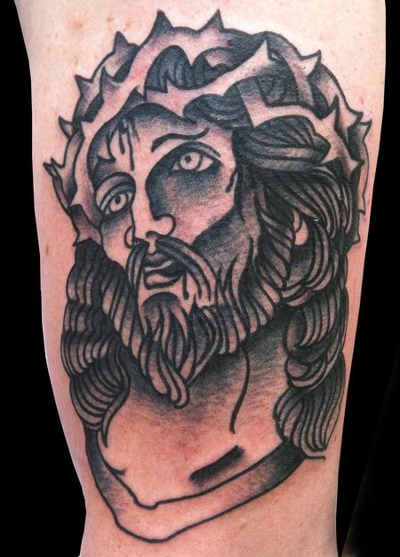 Tattoos - Traditional Jesus Tattoo - 64723