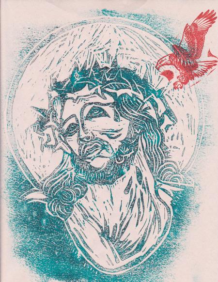 Tattoos - Teal Jesus with Eagle - 88994