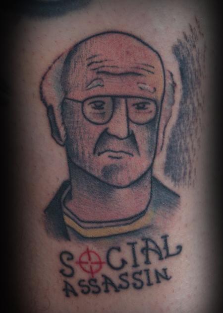 Adam Lauricella - Curb your Enthusiasms Larry David-Social Assassin Tattoo