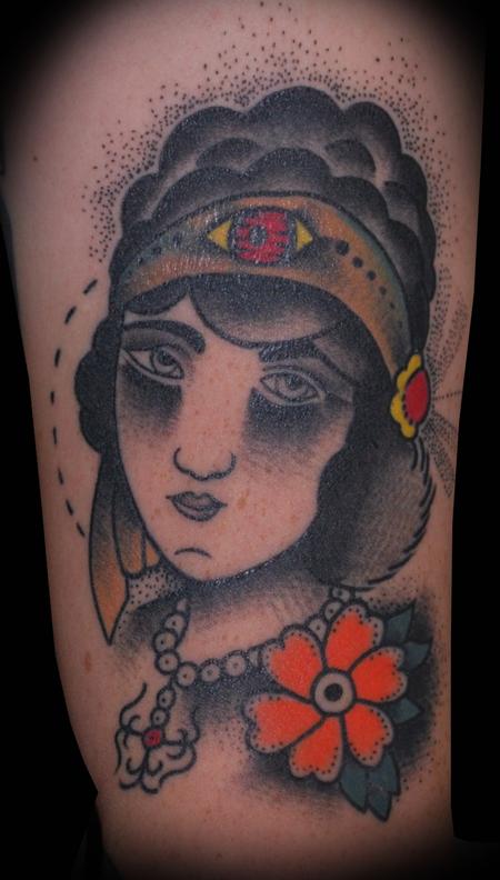 Tattoos - All Seeing Gypsy Tattoo - 61669