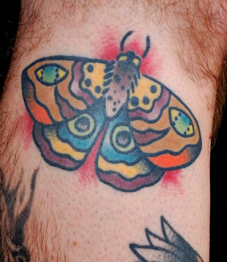 Adam Lauricella - Traditional Moth Tattoo