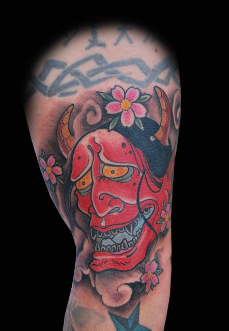 Adam Lauricella - Red Hannya Mask Tattoo