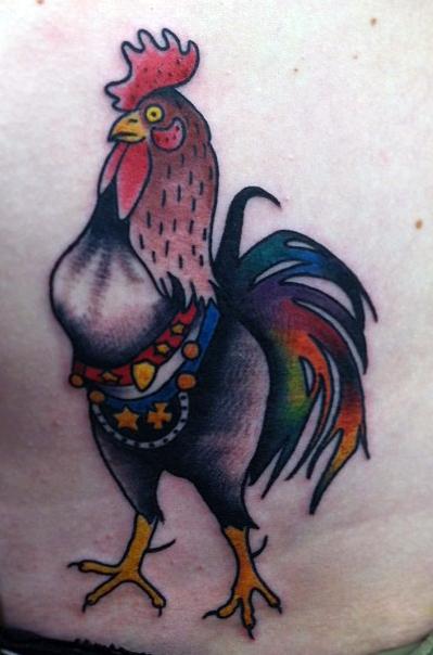 Adam Lauricella - Traditional Rooster Tattoo