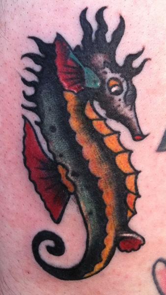 Adam Lauricella - Traditional Seahorse Tattoo