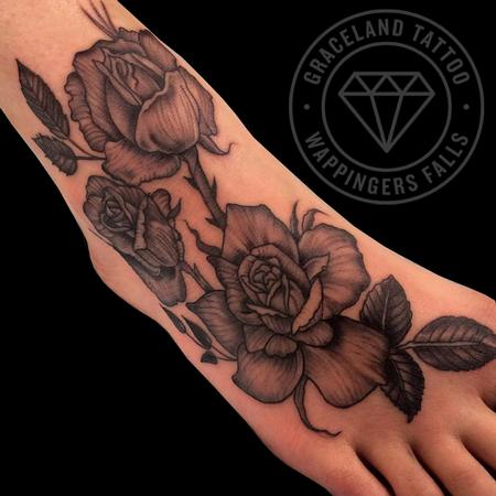 Adam Lauricella - Black and Gray Rose Tattoo