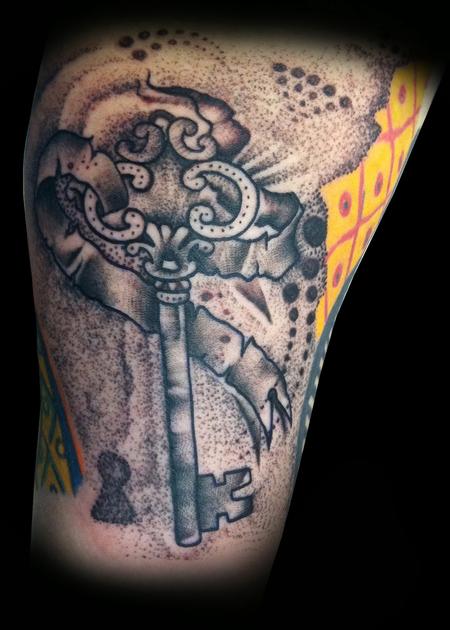 Adam Lauricella - Antique Stippled Key Tattoo
