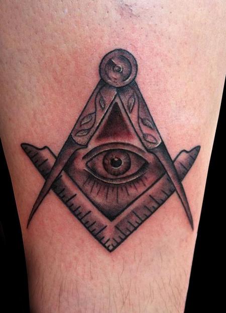 Adam Lauricella - Masonic Square and Compass Tattoo