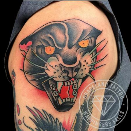 Adam Lauricella - Traditional Panther Tattoo