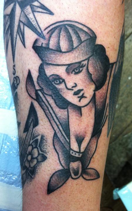 Tattoos - Old School Sailor Gal - 73307