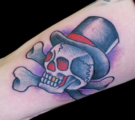 Adam Lauricella - Skull and Top Hat Tattoo