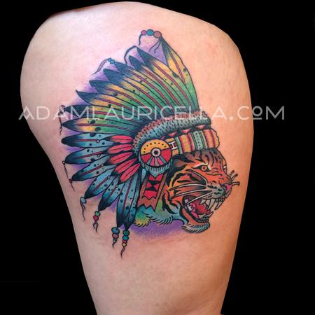 Adam Lauricella - Traditional Tiger Chieftain Tattoo