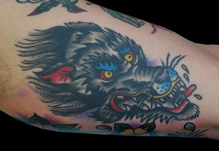 Adam Lauricella - Traditional Wolf Tattoo