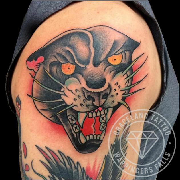 traditional panther tattoo by adam lauricella tattoonow traditional panther tattoo by adam lauricella tattoonow