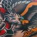 Tattoos - Traditional Eagle and Flower Tattoo - 60022