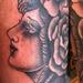 Tattoos - Traditional Woman with Roses Tattoo - 65050