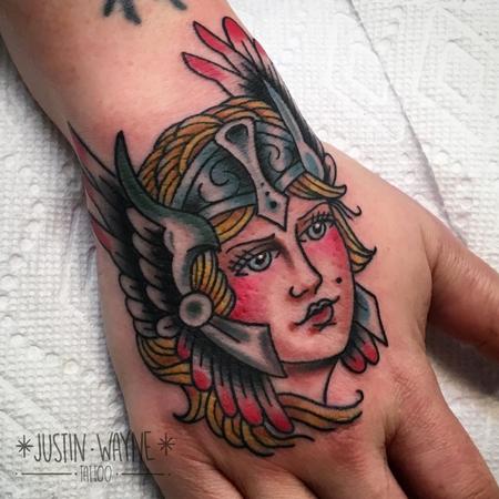 Tattoos - traditional viking girlhead tattoo - 128871