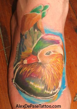 Tattoos - mandarin duck tattoo - 26496