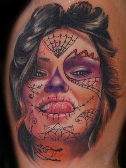 day of dead skull face paint. day of dead skull tattoos.