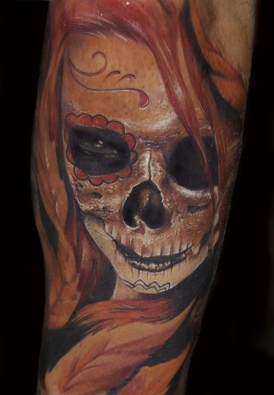 day of the dead tattoos pictures. Day of the dead skull