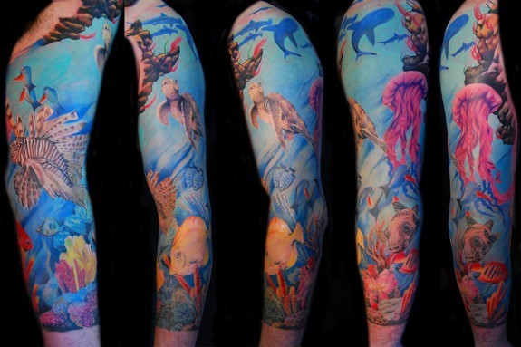 Alex De Pase - Underwater Sleeve Tattoo