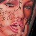 Tattoos - Girl and flowers - 50614