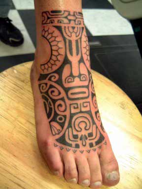 Tattoos - Alex Nardini - Polynesian foot front
