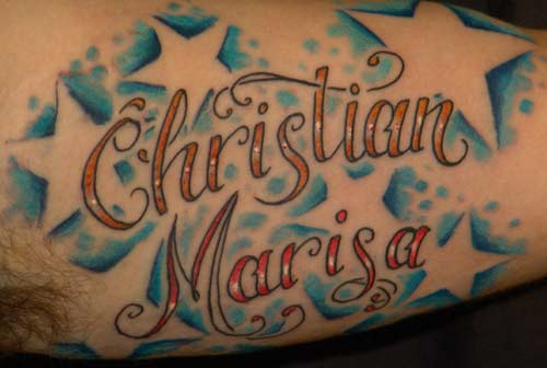 Color tattoos Tattoos lettering