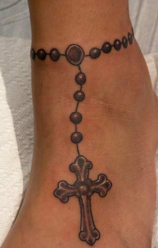 Anthony Lawton Tattoos rosary anklet