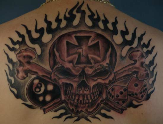 Tattoos Biker tattoos skulls and flames are where its at 