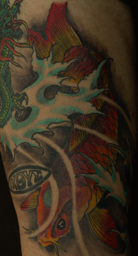 Tattoos - Anthony Lawton - underwater koi