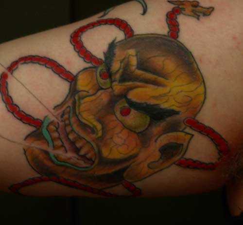 japanese mask tattoo. Color tattoos Tattoos japanese