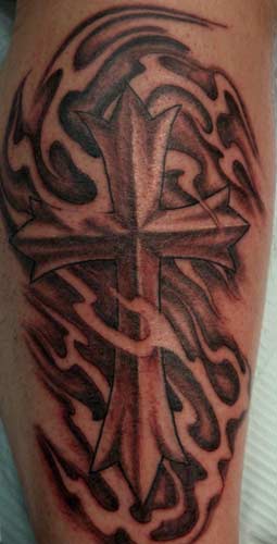 Anthony Lawton Tattoos fiery cross