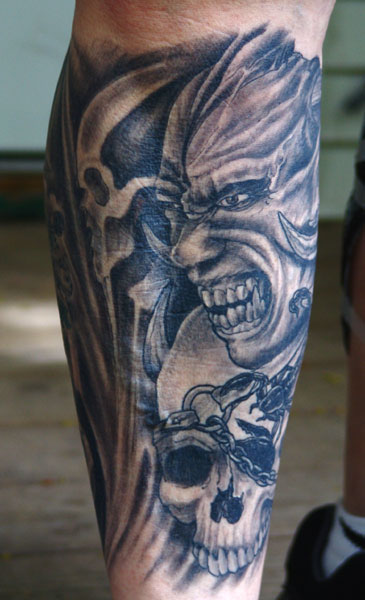 Tattoos - Biker tattoos - evil collage