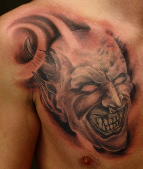 Anthony Lawton Tattoos devil head