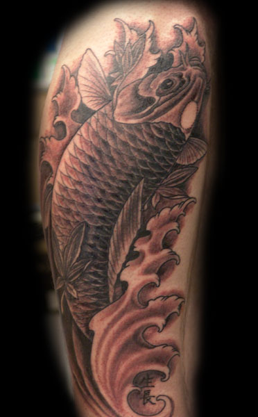 Black and Gray tattoos Tattoos koi