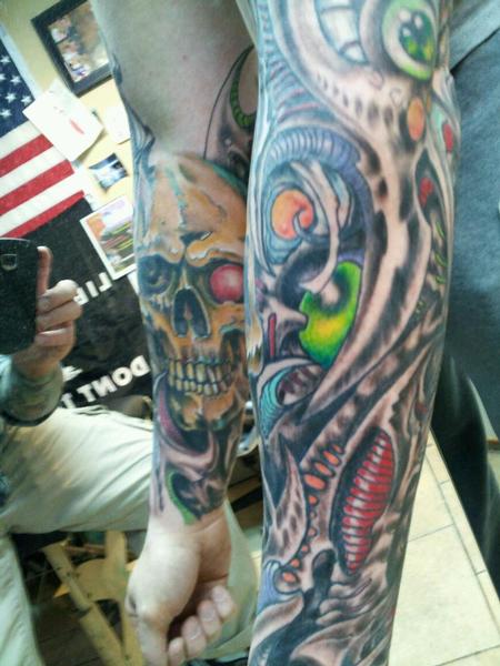 Tattoos - biomechanical skull - 65555
