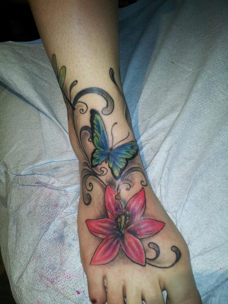 Tattoos - flower swirl - 65553