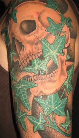 Jay Laviolette Tattoos ivy skull
