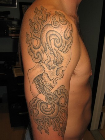 Jay Laviolette Tattoos dotwork skul
